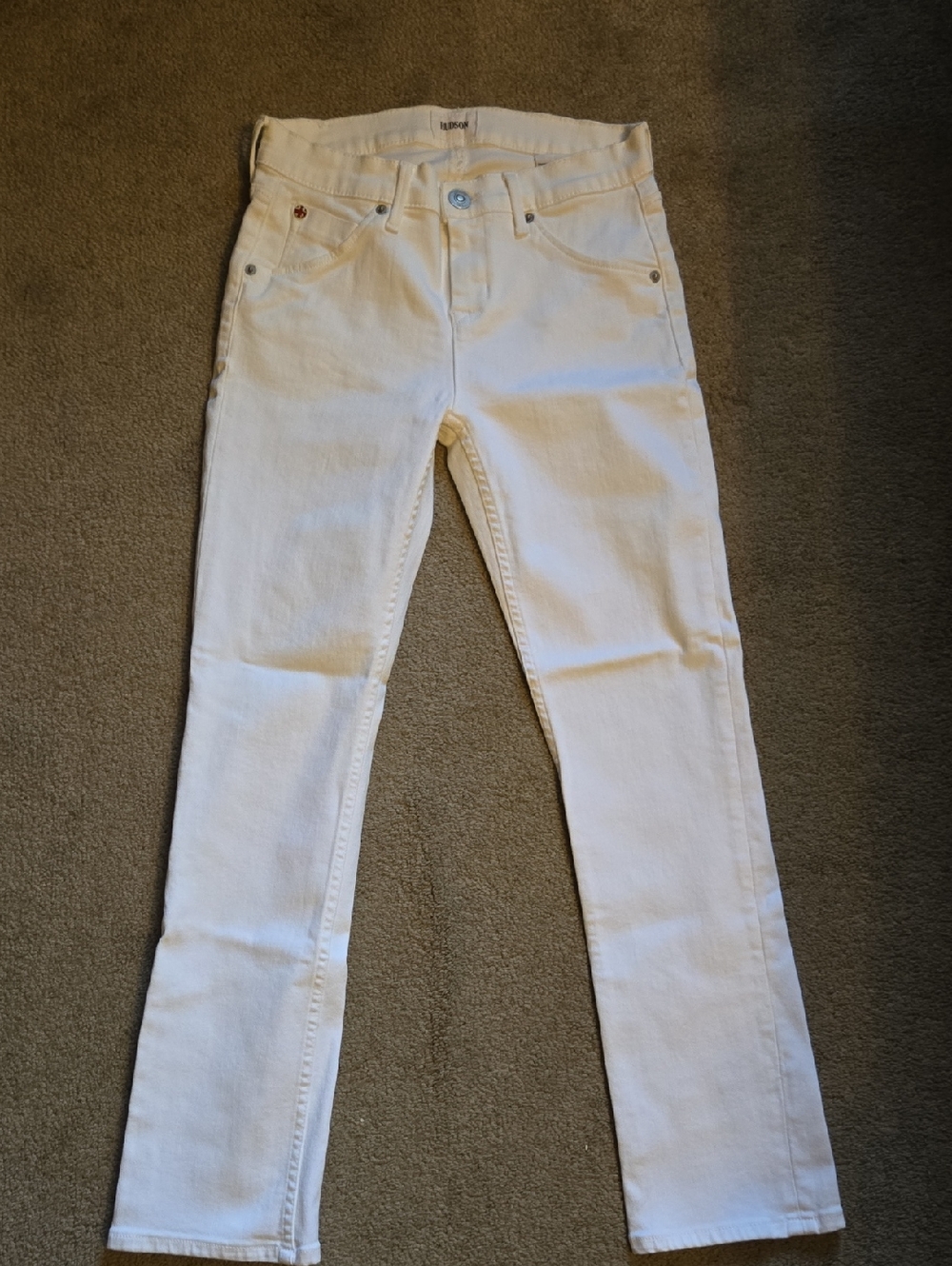 Hudson Midrise Crop Bailee Jeans White Slim Women's Jeans 26